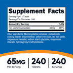 Nutricost Iron Ferrous Sulfate 65mg - 240 Tablets - image 2