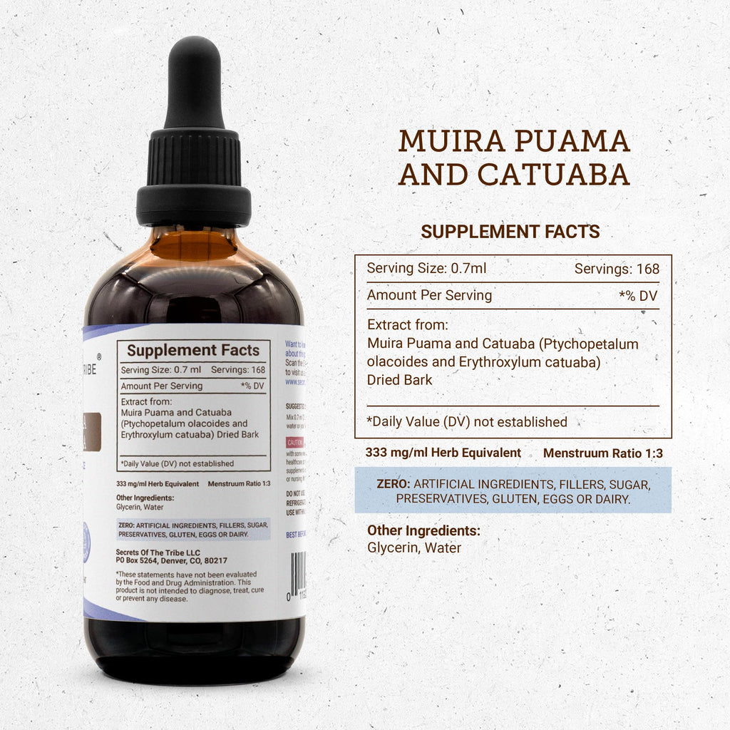 Secrets of the Tribe Muira Puama and Catuaba Alcohol-Free Liquid