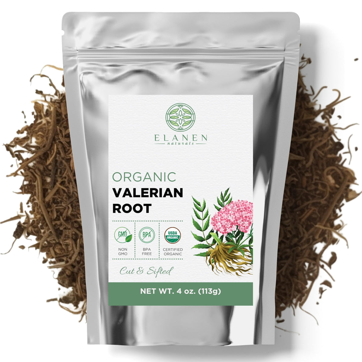 Elanen Naturals Organic Valerian Root Loose Leaf Tea - 4 oz