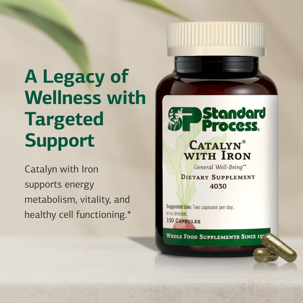 Standard Process Catalyn with Iron, Energy Metabolism Support - 150 Capsules - image 3