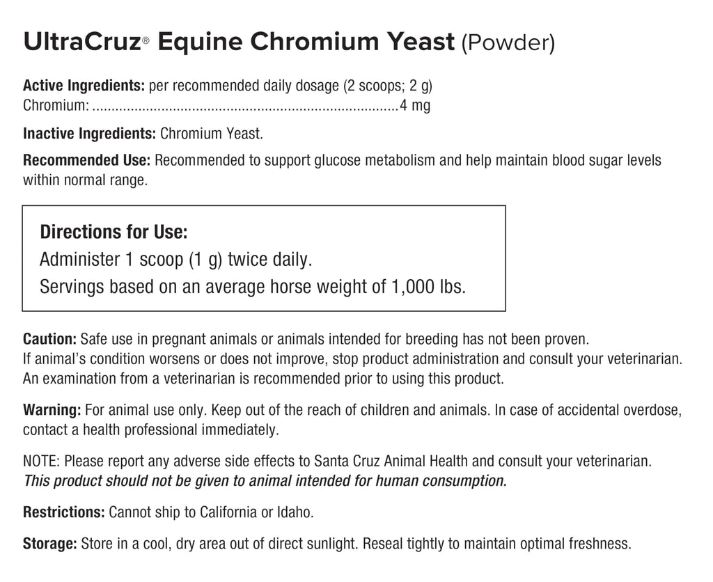 UltraCruz Equine Chromium Yeast Supplement for Horses - 2 lb - image 4