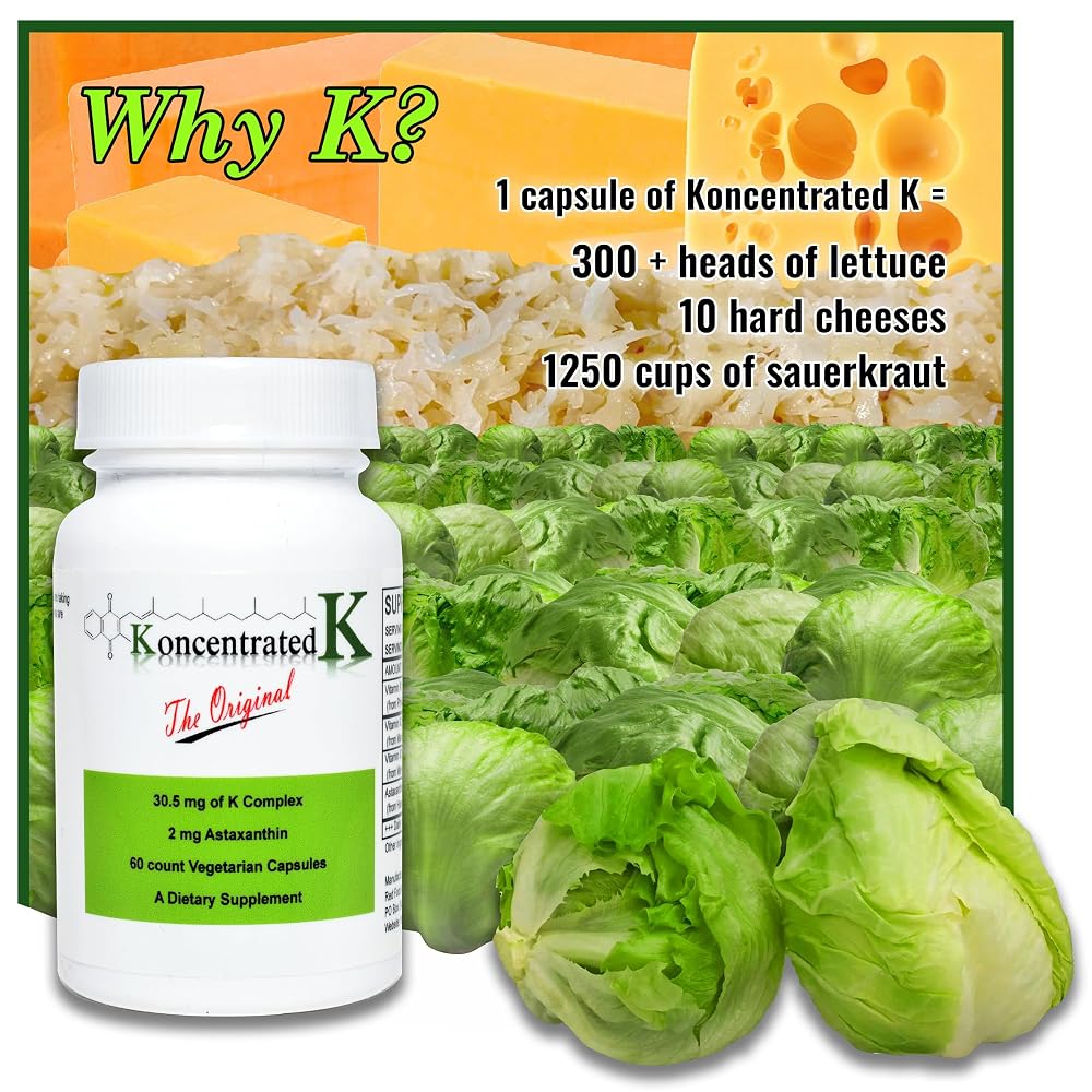 Koncentrated K Vitamin K1 & K2 with Astaxanthin - 60 Capsules - image 5