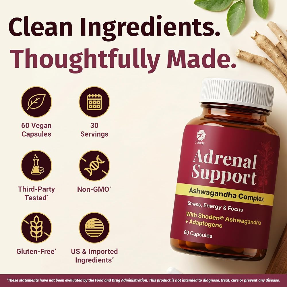1 Body Adaptogen Complex Supplement with Ashwagandha - Mood