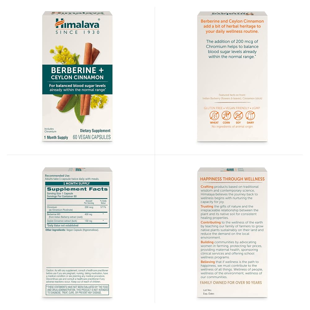 Himalaya Berberine with Ceylon Cinnamon & Chromium - 60 Capsules - image 7