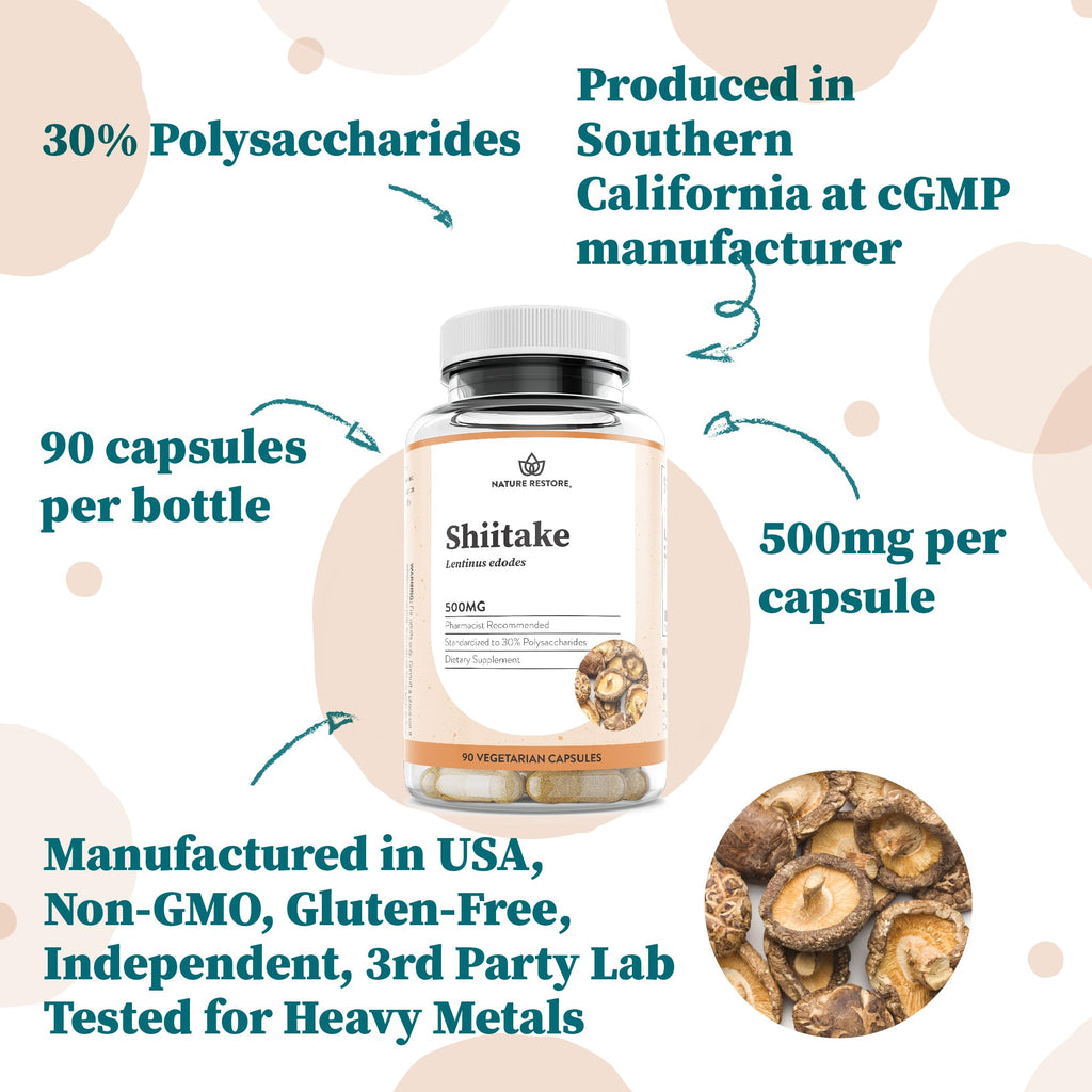 Nature Restore Shiitake Mushroom Extract Supplement - 90 Capsules - image 6