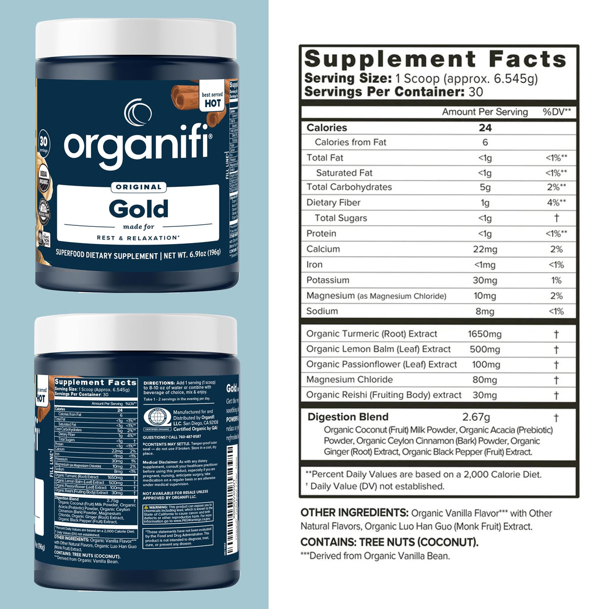 Organifi Gold Turmeric Tea Powder for Sleep - 30 Servings - image 2