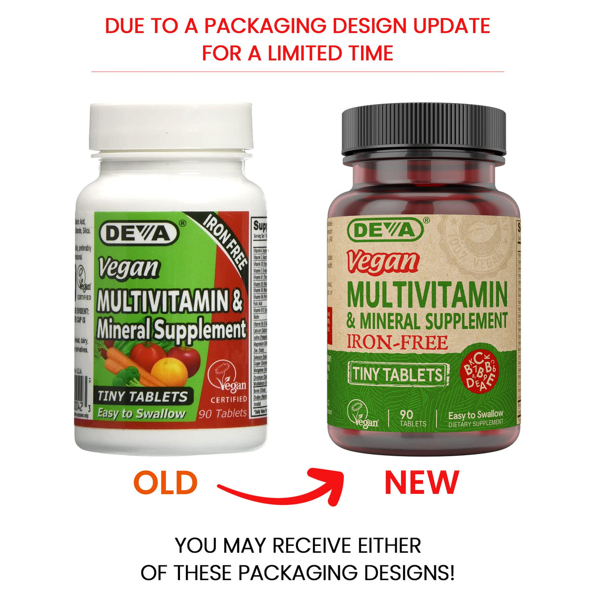 DEVA Vegan Multivitamin and Mineral Supplement Iron-Free - 90 Tablets - image 2