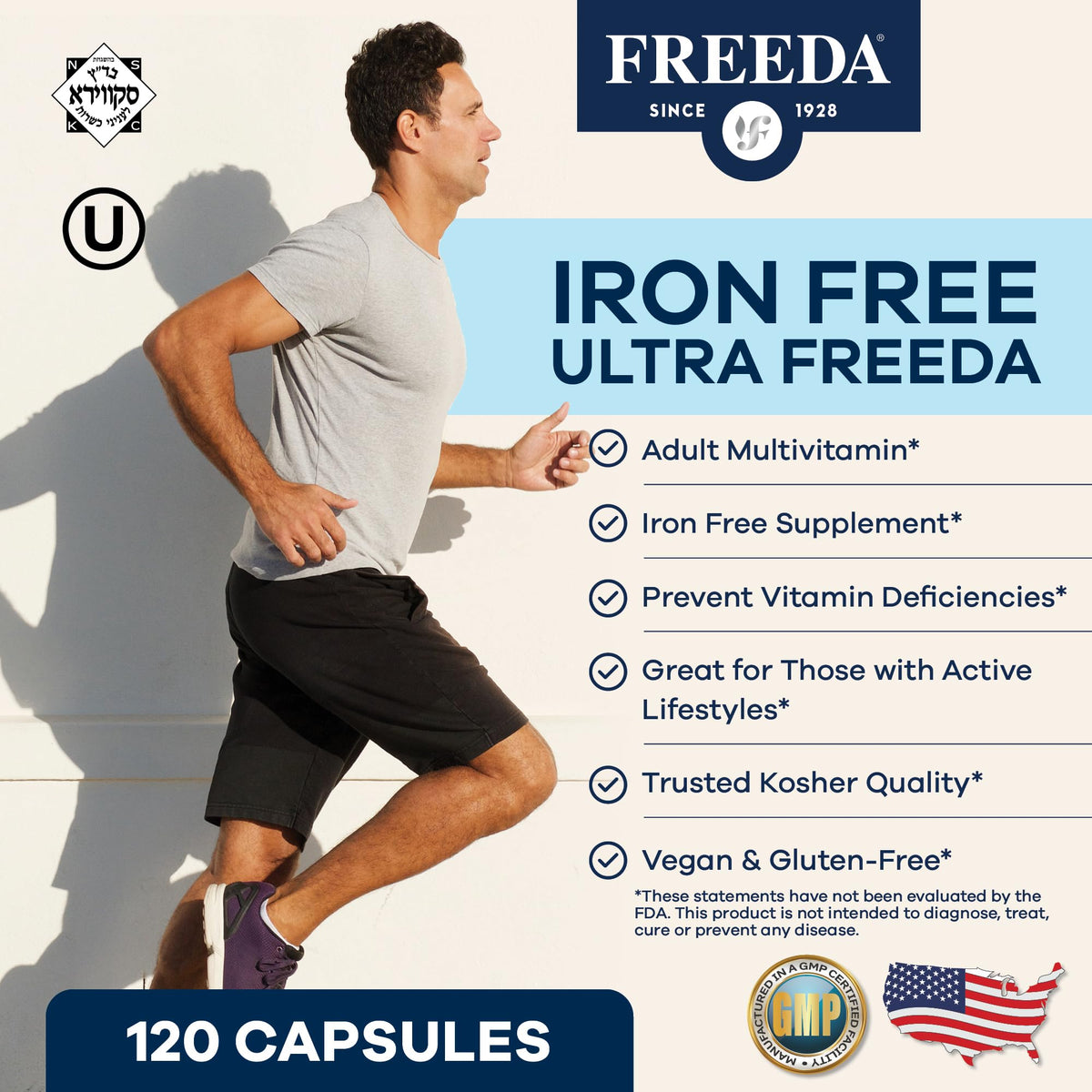 Freeda Maximum Strength Multivitamin Iron Free - 120 Capsules - image 2