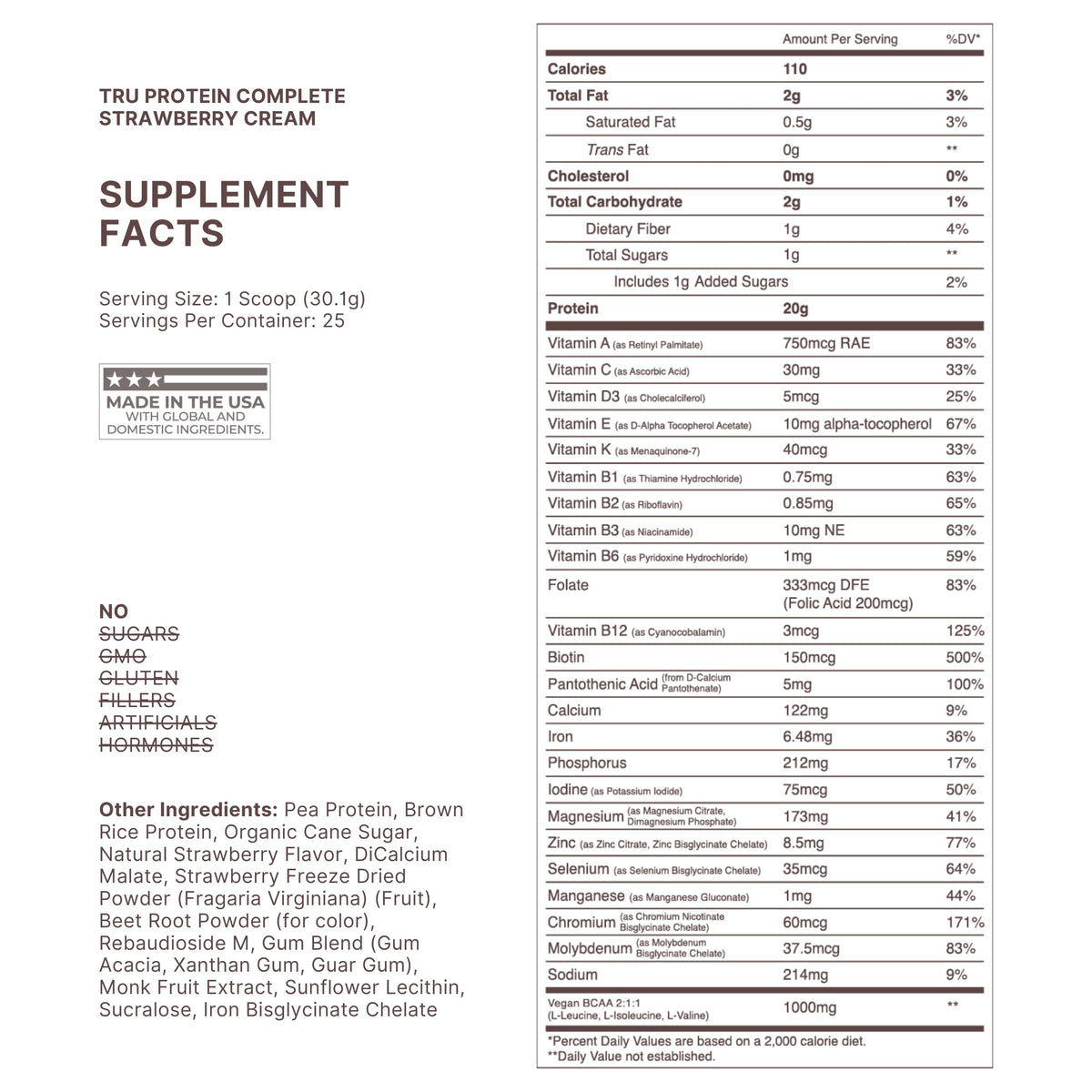TRU Plant Based Protein Powder