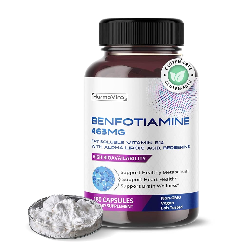 HarmoVira Benfotiamine 6-in-1 Complex for Heart & Brain Wellness - 180 Capsules