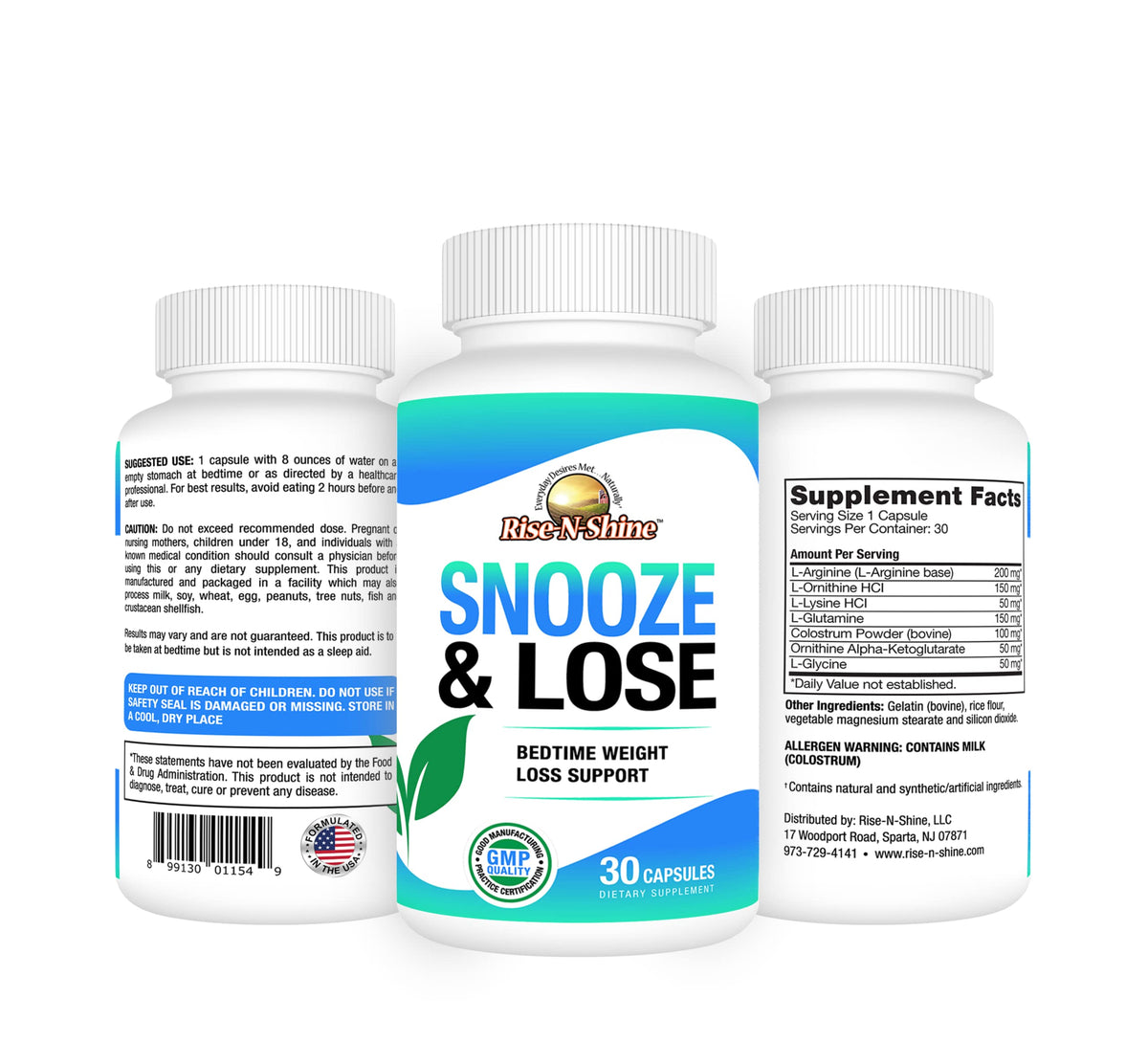 Rise-N-Shine Snooze & Lose Supplement - 30 Capsules - image 2