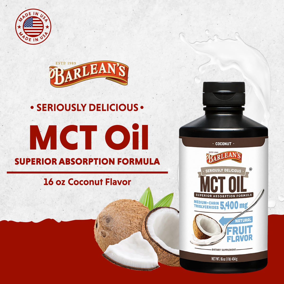 Barlean's MCT Oil Supplement Coconut Flavored for Energy - 16 oz - image 3