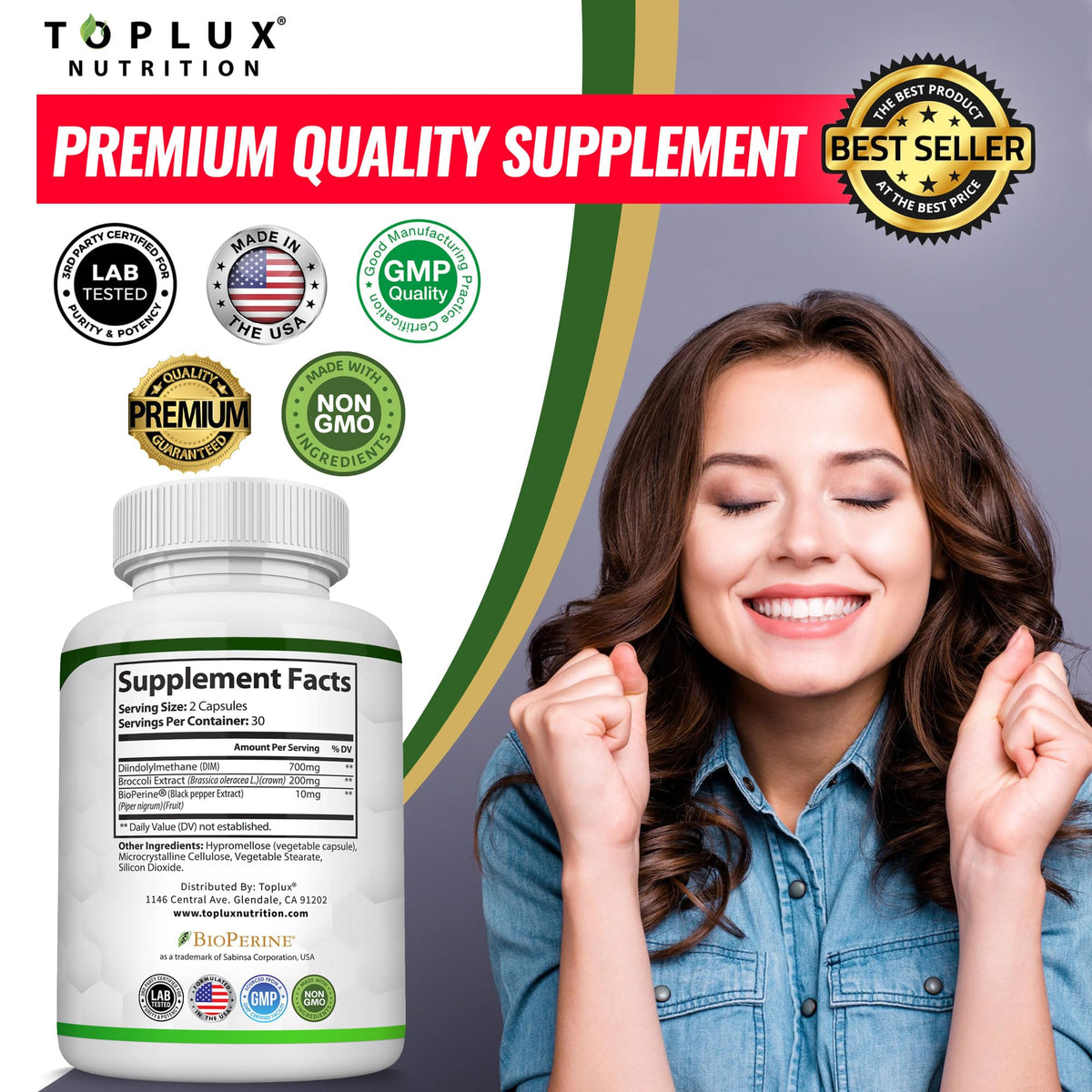 Toplux DIM Supplement 700mg Diindolylmethane