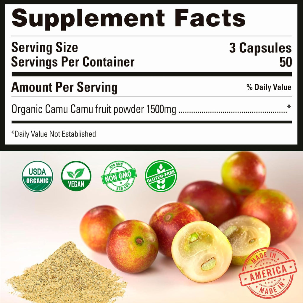 Peruvian Naturals Organic Vitamin C from Camu Camu - 150 Capsules - image 7