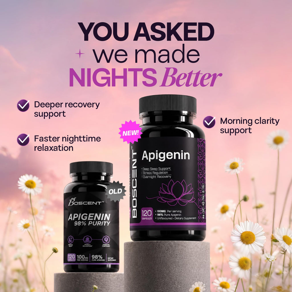 BOSCENT Apigenin 100mg Chamomile Extract for Sleep - 120 Capsules - image 2