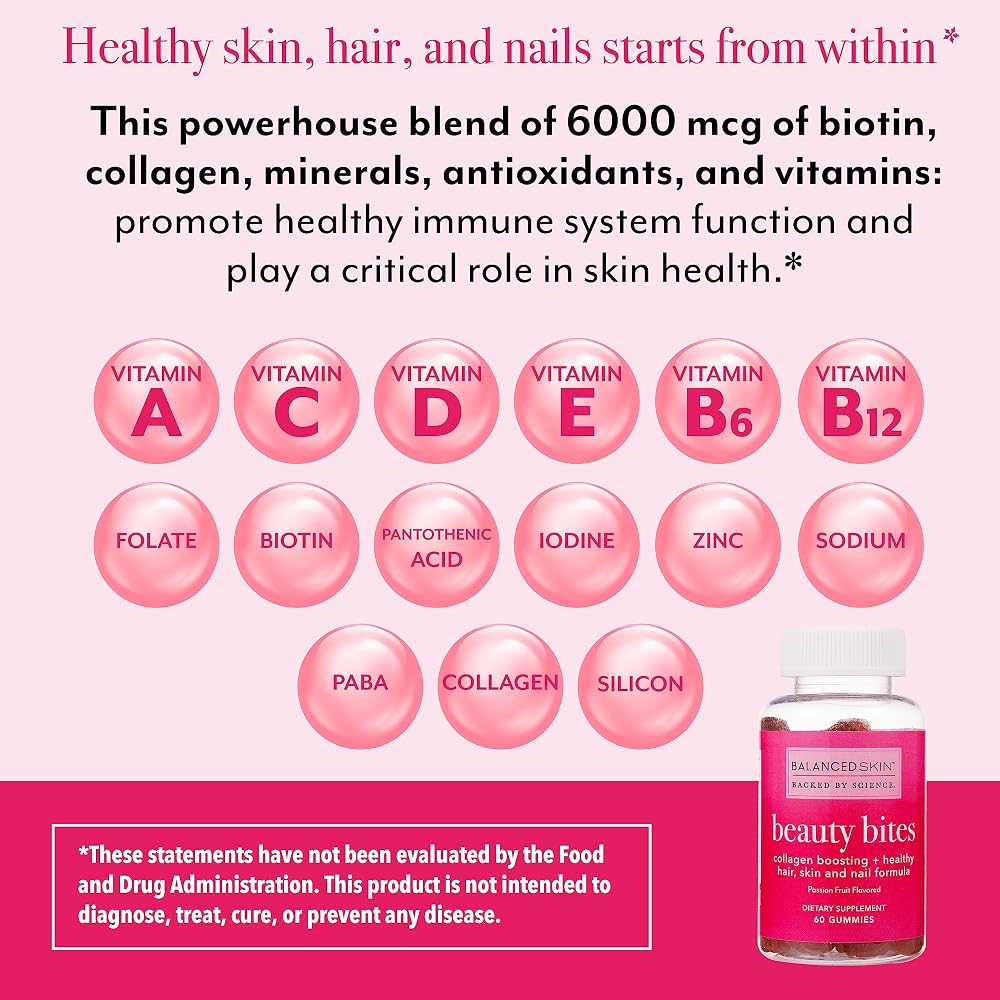 BALANCED SKIN Beauty Bites Biotin Gummy Vitamins - image 4