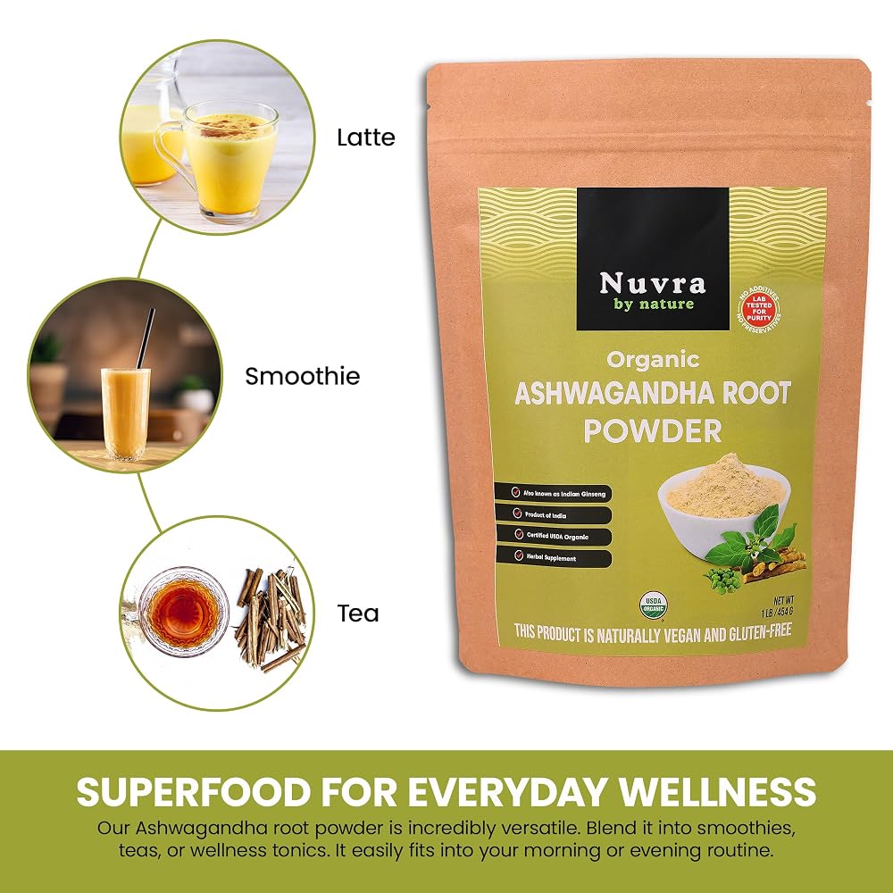 POWERFOODS BY NATURE Nuvra By Nature Organic Ashwagandha Root Powder - 16 oz - image 5