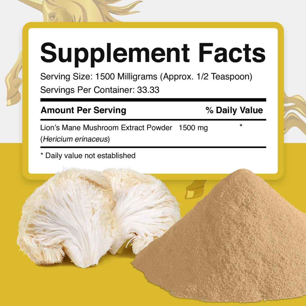 Addictive Wellness Lion's Mane Mushroom Powder Dual-Extract 1500mg - 1.76 oz - image 6