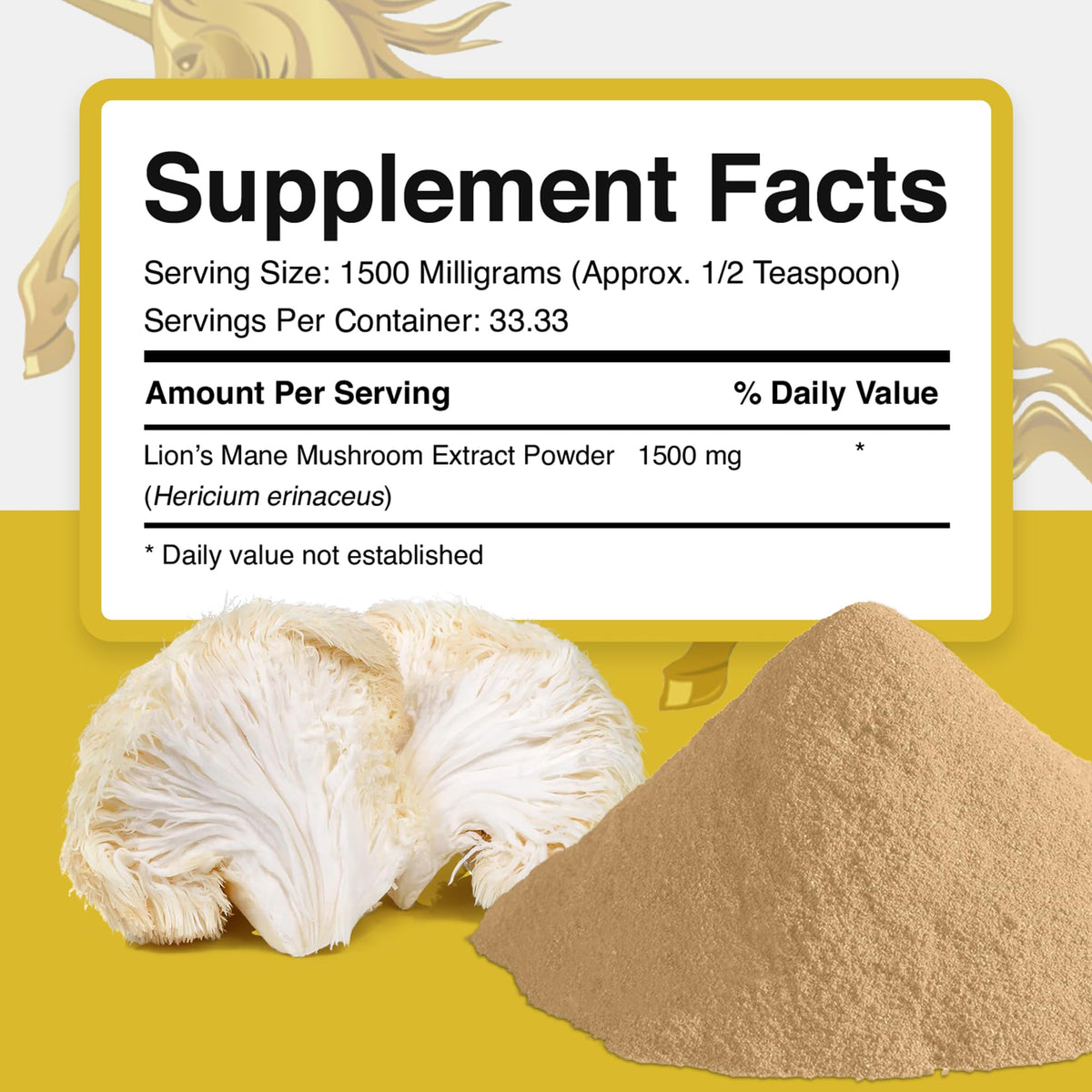 Addictive Wellness Lion's Mane Mushroom Powder Dual-Extract 1500mg - 1.76 oz - image 6