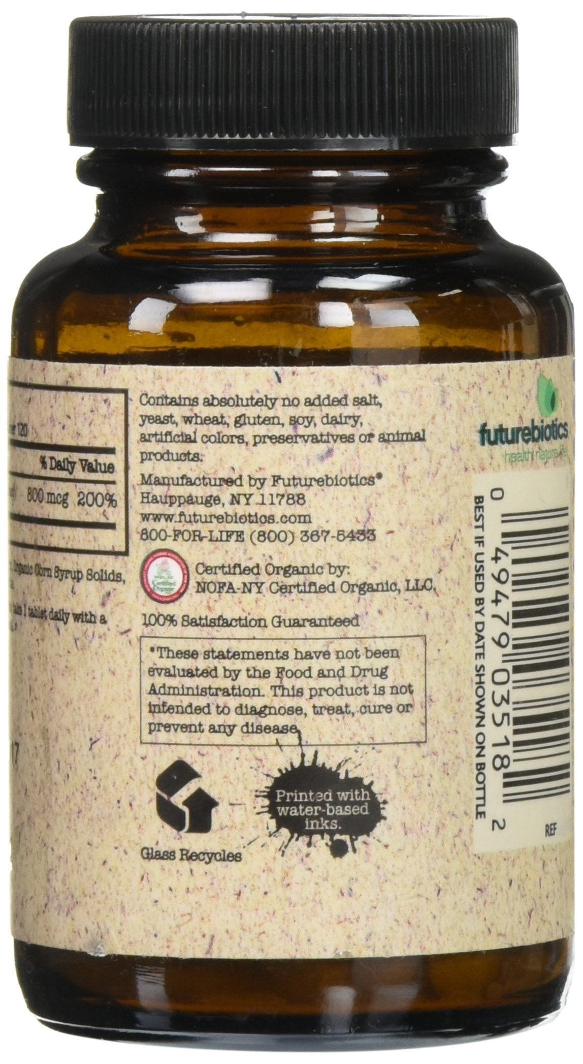 Futurebiotics Certified Organic Folic Acid - 120 Tablets - image 2