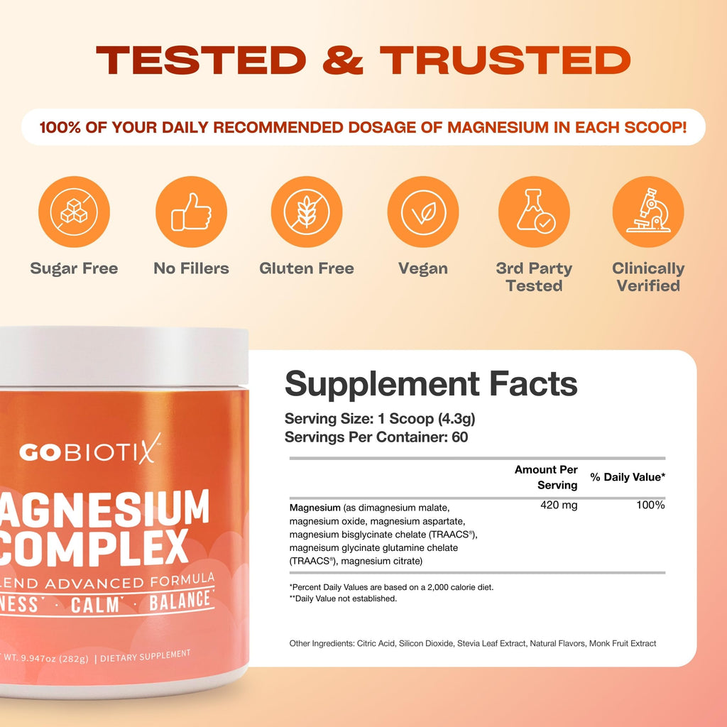 GOBIOTIX Magnesium Glycinate Powder 420mg - 60 Servings - image 7