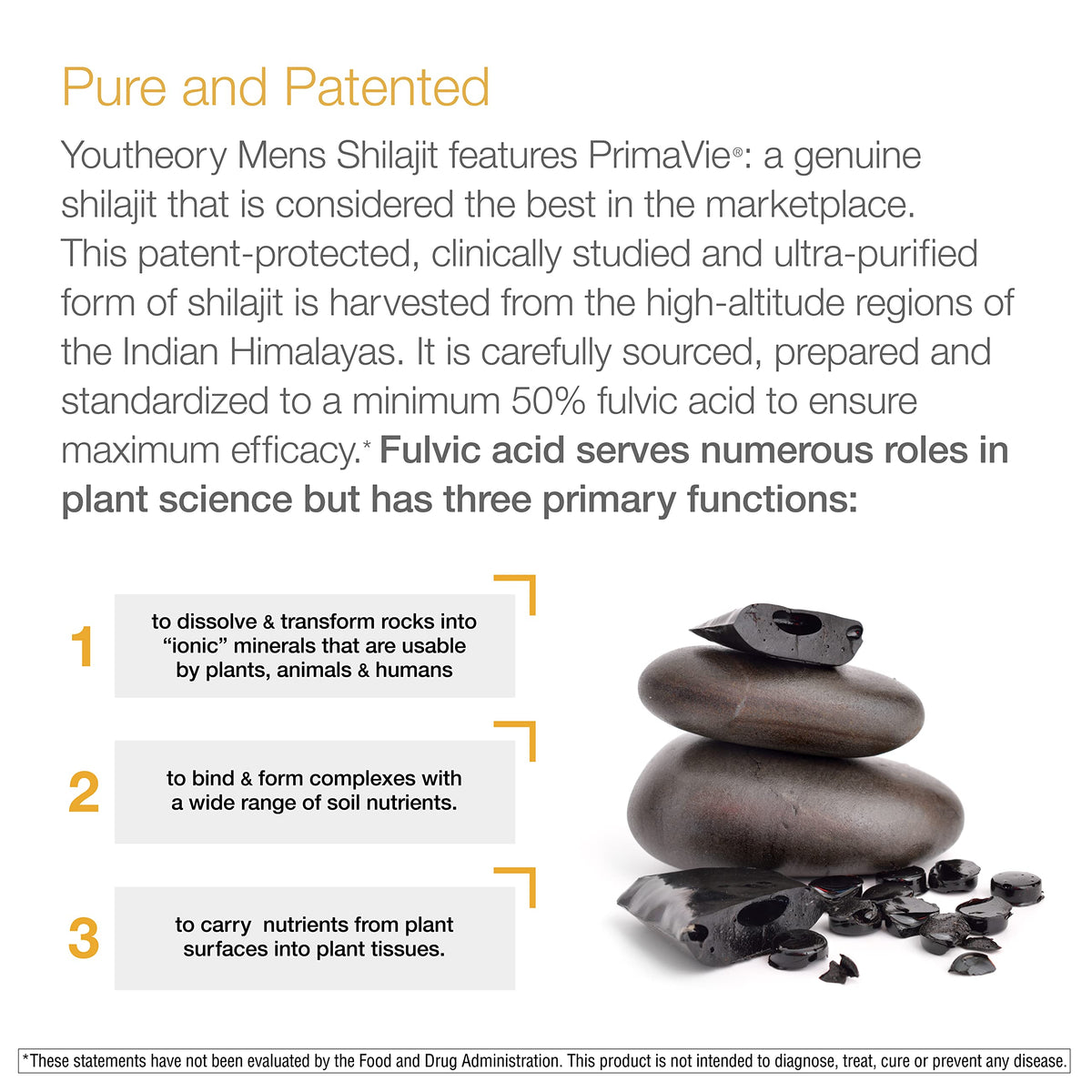 Youtheory Shilajit 500 mg - 60 Vegetarian Capsules - image 3