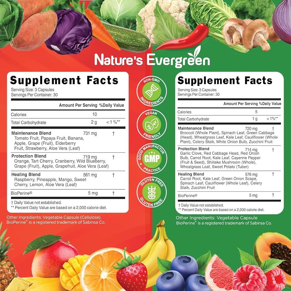 Nature's Evergreen Fruits and Veggies Supplement - Nature Fruits