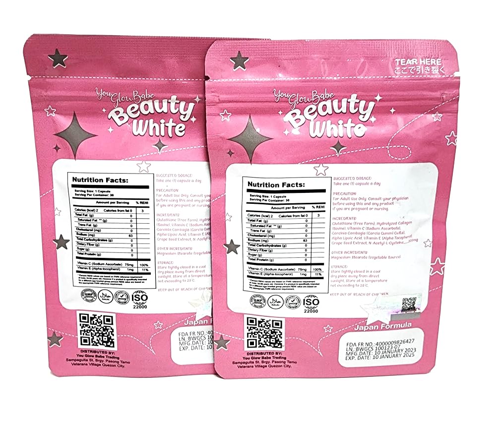 You Glow Babe Beauty White Glutathione 4 in 1 - 60 Capsules - image 2