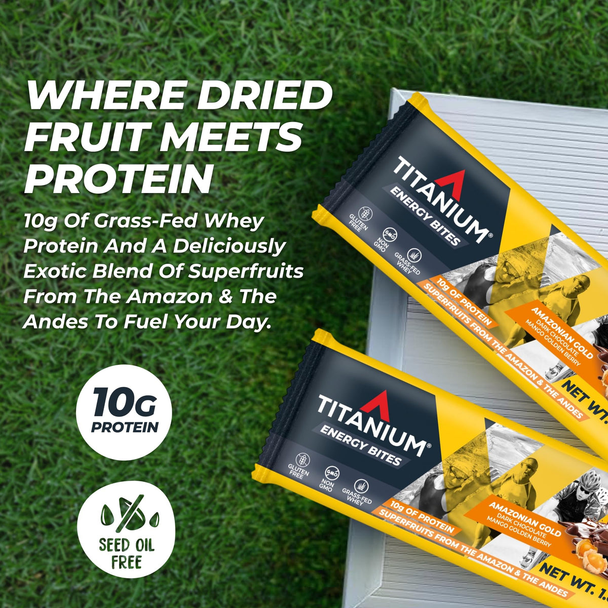 TITANIUM Protein Energy Bars Amazonian Gold - 8 Count - image 2