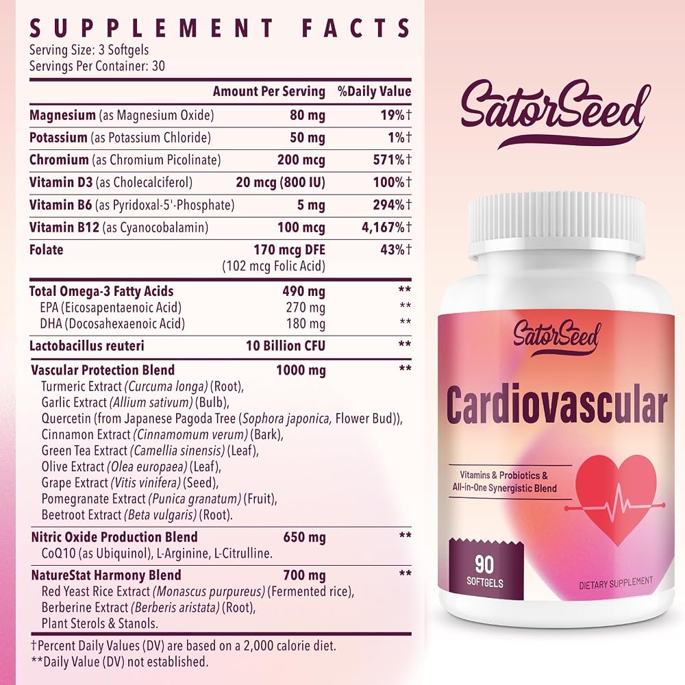 SatorSeed Cardiovascular Supplement 3000mg - 90 Softgels - image 5