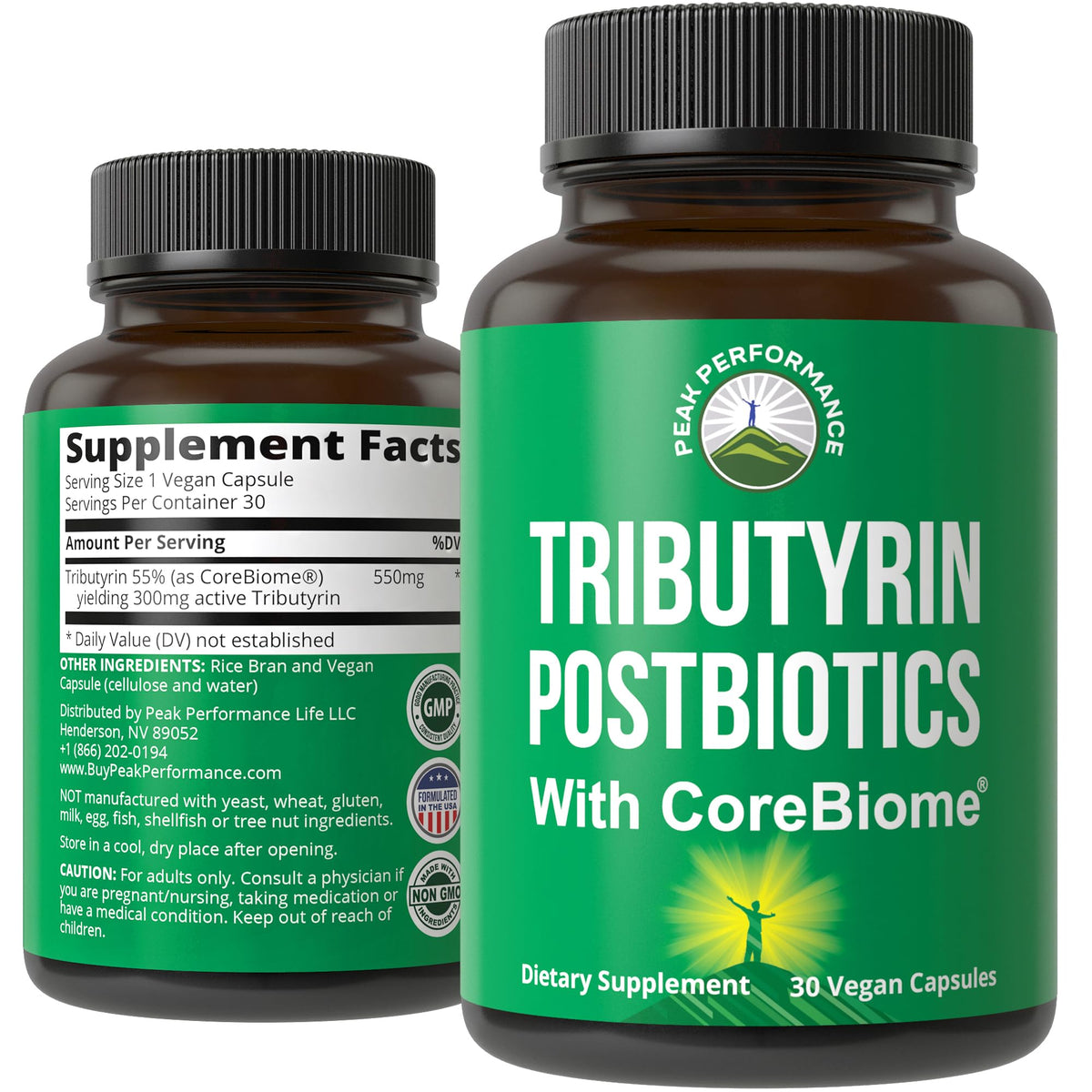 Peak Performance CoreBiome Tributyrin Postbiotic Capsules - 30 Count