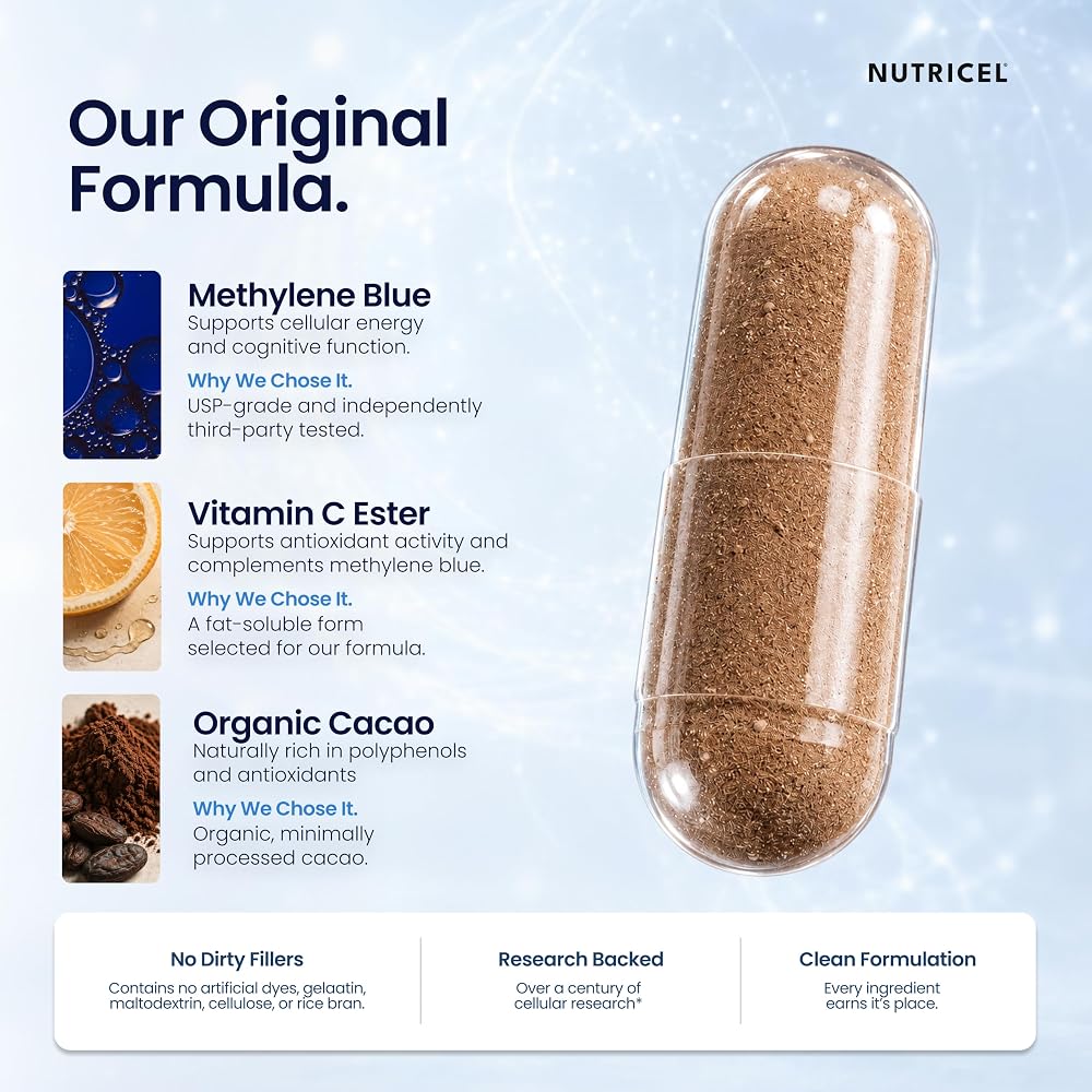 Nutricel Supplements Methylene Blue 12mg - 60 Vegetarian Capsules - image 5