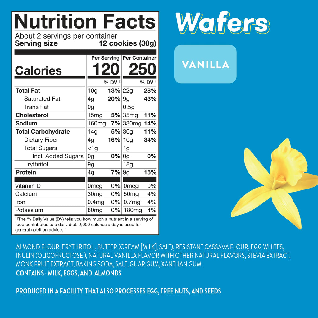 HighKey Gluten Free Vanilla Wafer Cookies - 6Pack Low Carb Keto Snack