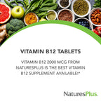 NaturesPlus Vitamin B12 1000 mcg Energy Support - 90 Tablets - image 3