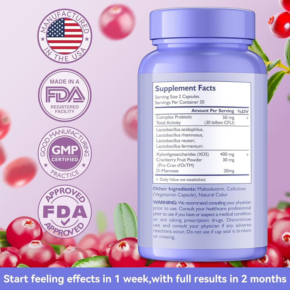 AnFamer Vaginal Probiotics for Women 30 Billion CFU - 60 Capsules - image 5