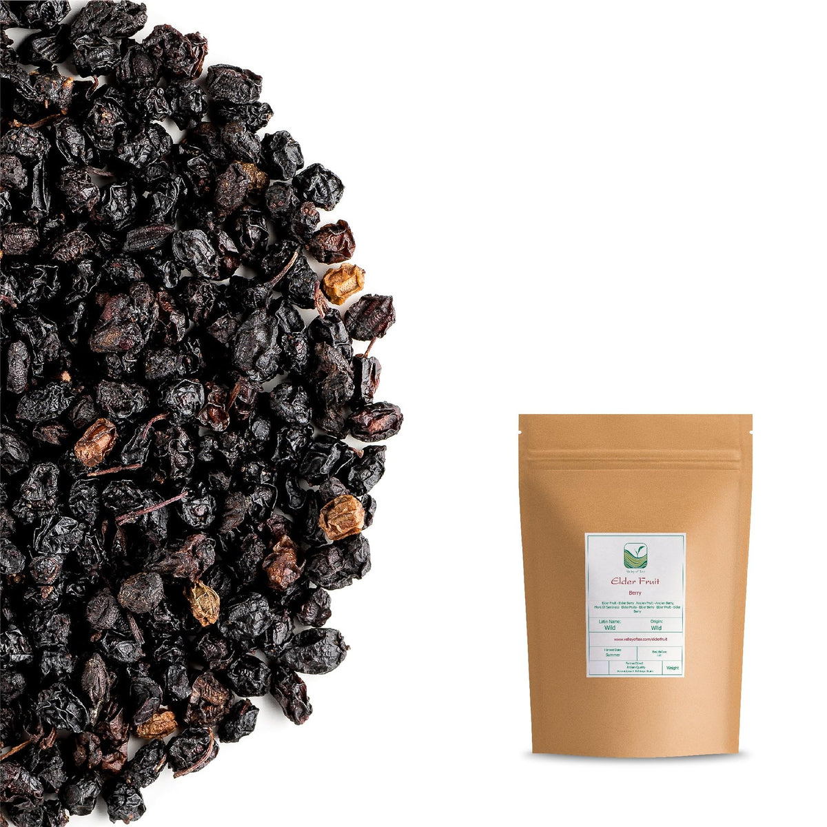 Valley of Tea Elder Fruit Dried Whole Berries - 200g - image 4