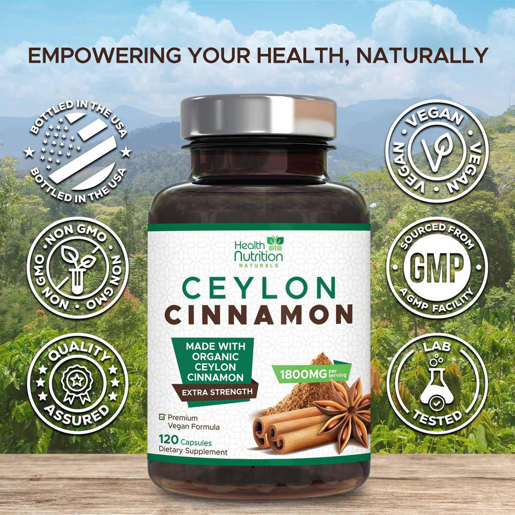 Health Nutrition Naturals Ceylon Cinnamon Capsules - 100% Extra