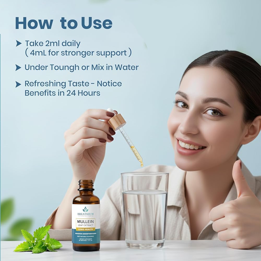 BREATHIUM Mullein Drops for Lungs