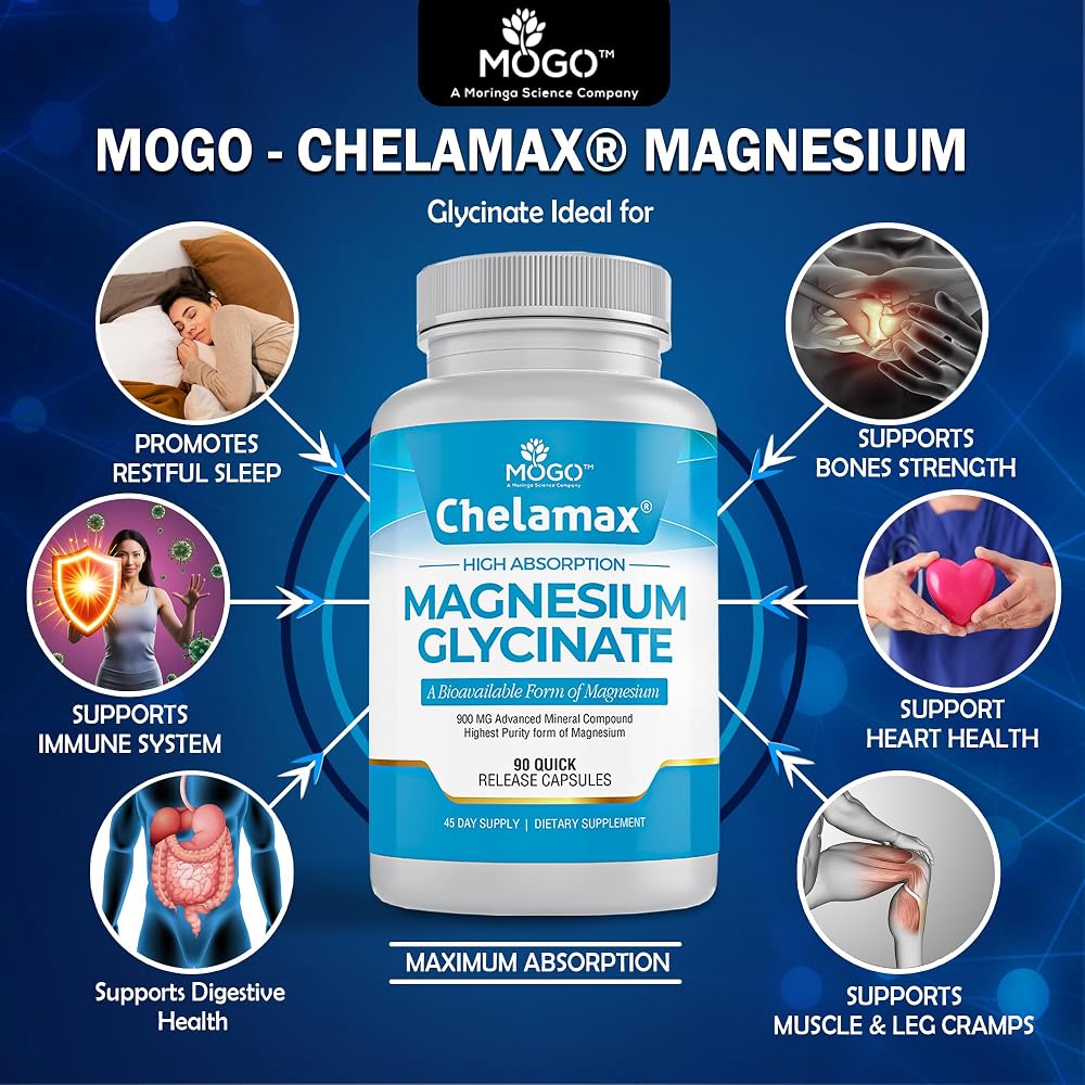 MOGO Chelamax Magnesium Glycinate 425mg - 90 Capsules - image 3