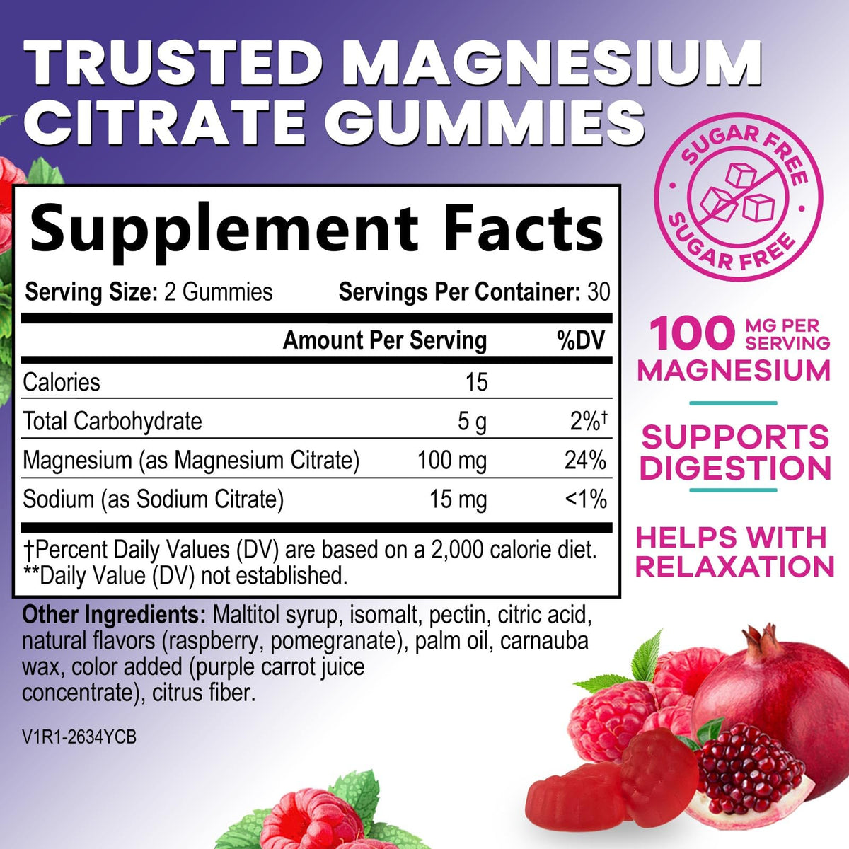 Nature's Nutrition Magnesium Citrate Gummies - 60 Gummies - image 2