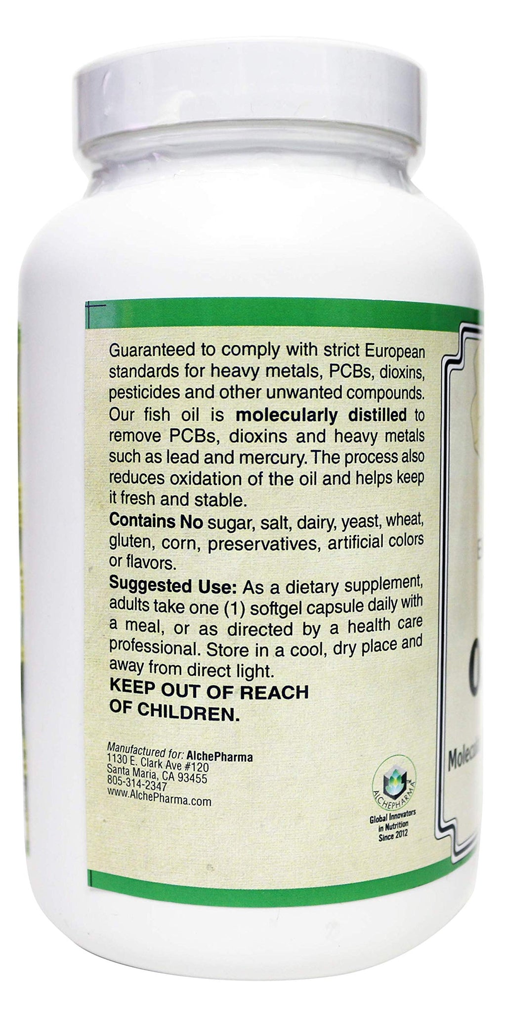 AlchePharma Enteric-Coated Super Omega-3 1000mg - 60 Softgels - image 4