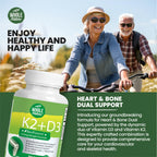 Whole Nature Vitamin K2 D3 Supplement with BioPerine - 60 Vegan Capsules - image 6