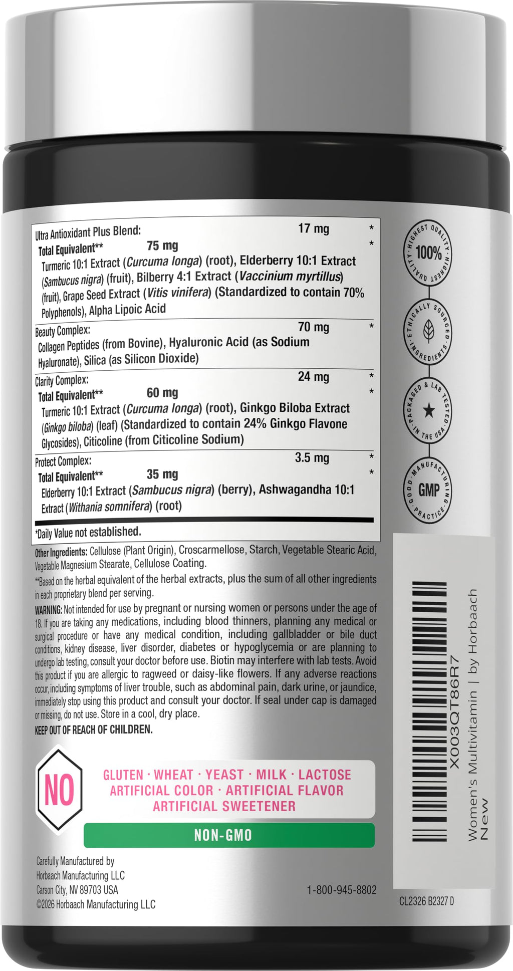 Horbäach Multivitamin for Women 50+ - 60 Coated Caplets - image 3