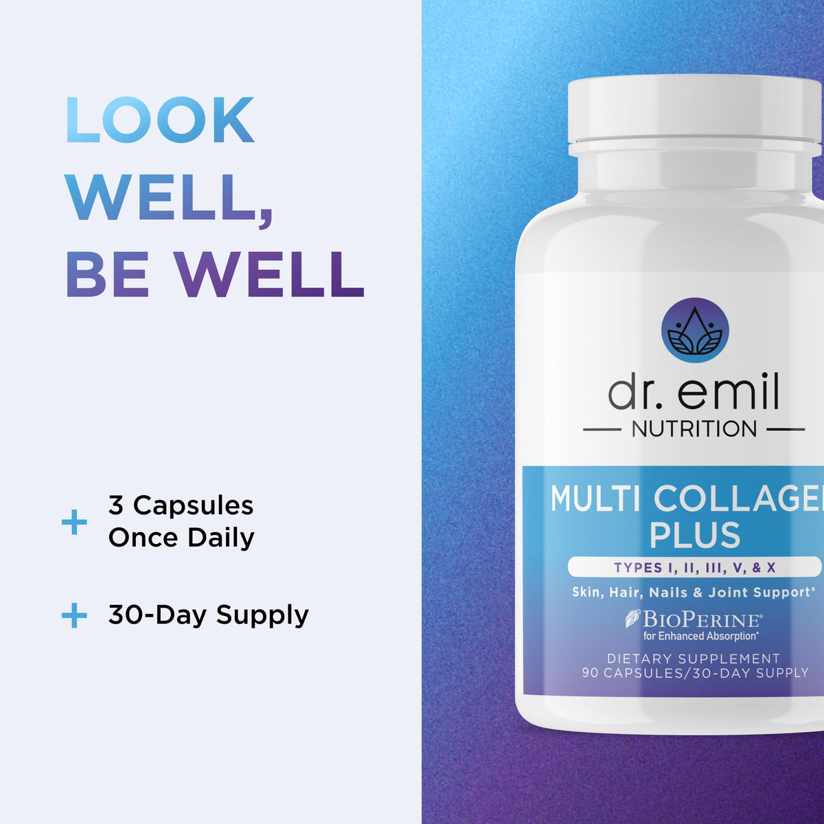 DR. EMIL NUTRITION Multi Hydrolyzed Collagen Types I-X - 90 Capsules - image 6