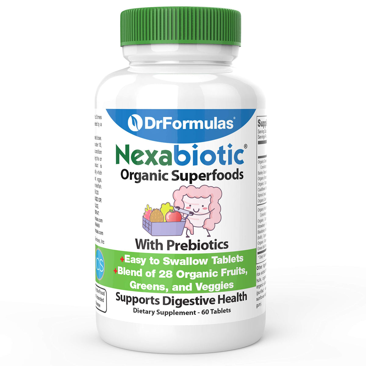 DrFormulas Organic Prebiotic Fiber Tablets - 60 Tablets