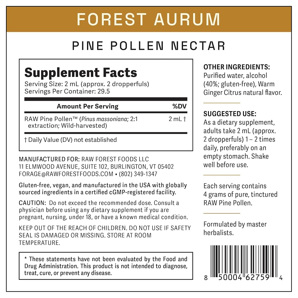 RAW Forest Foods Pine Pollen Nectar Tincture - 2 Fl Oz - image 7