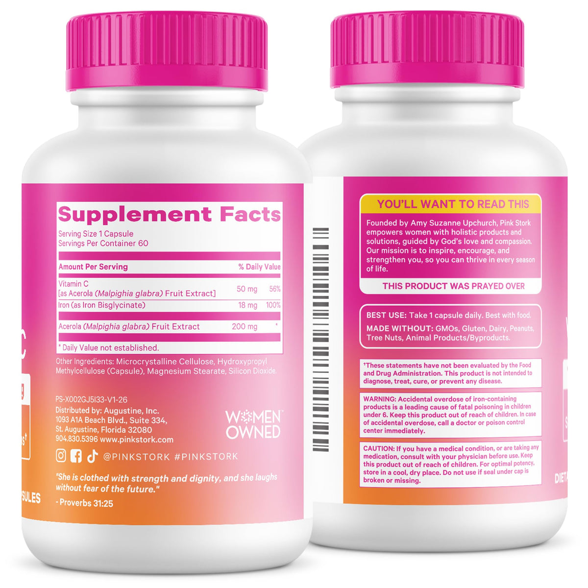 Pink Stork Iron for Women with Vitamin C - 60 Capsules - image 8
