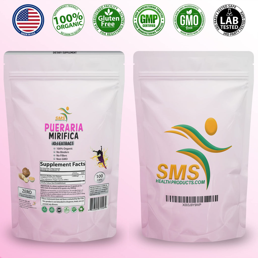 SMSHEALTHPRODUCTS.com Pueraria Mirifica 1000mg Extract - 100 Capsules - image 2