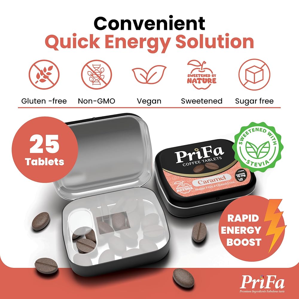Prifa Caramel Coffee Tablets with Stevia - 25 Tablets - image 2