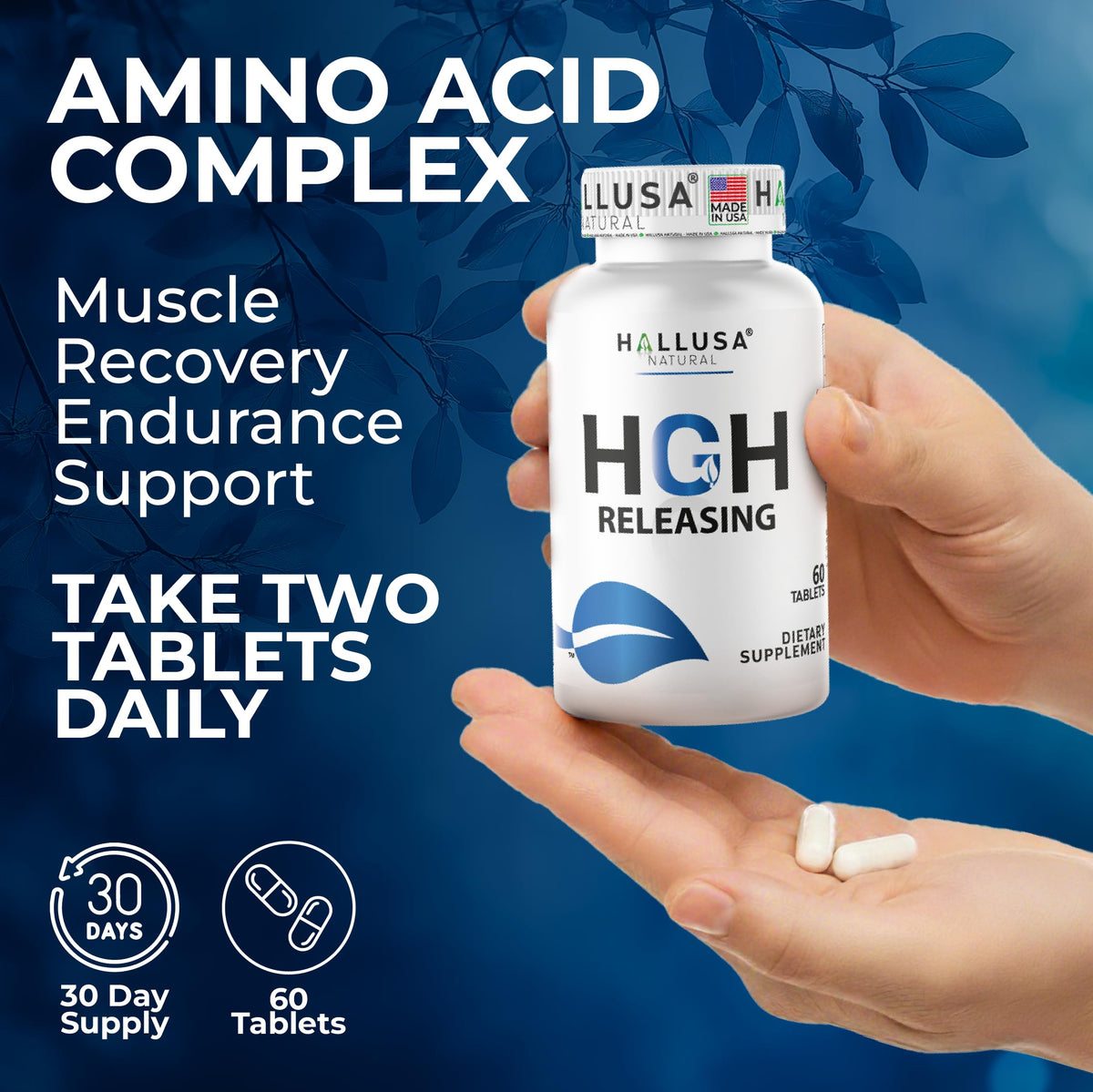 Hallusa Natural HGH-Releasing Support Supplement - 60 Tablets - image 5